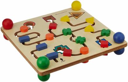Brainsmith Shape Maze Board - Building Blocks - Counting Skills - Brain Development Party & Fun Board Game