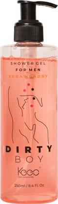 keeo Dirty Boy Shower Gel in Sugar Daddy , 250ml | Refreshing Sweet Scented Body Wash for Men | Suitable for all skin types | Paraben and SLS free | 100% Vegan | Easy-to-use dispenser bottle.