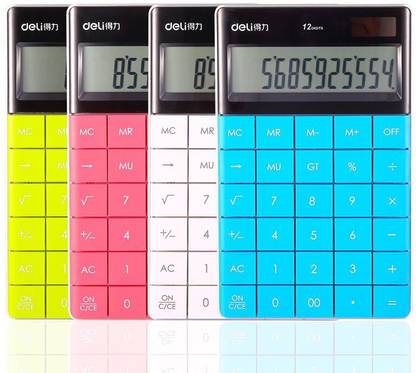 Deli Desktop Series Calculator Deli Modern Design 12 Digit Calculator Basic  Calculator