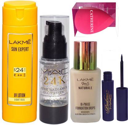 Catherine sponge puff, primer, eyeliner and sunscreen, foundation