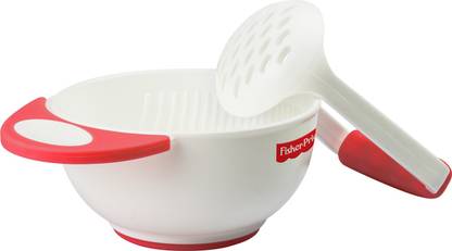 FISHER-PRICE Firm Grip Food Masher, Serve & Feeding Bowl | Easy to Carry, Sterilize & Travel  - Polypropylene