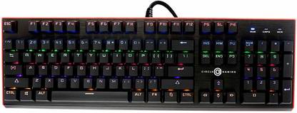 Circle Squadron-X Black Wired USB Standard Gaming Keyboard Compatible with Desktop, Laptop, Mac