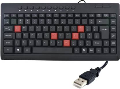 Finest UUSB 2.0 Mini Multimedia Keyboard for Computer PC Laptop Wired USB Standard Multi-device Keyboard Compatible with Desktop, Laptop, Tablet, iPad, Mac