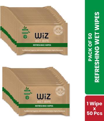 Wiz pH Balanced Paraben Free Biodegradable Eco Friendly Alcohol Free Soft Refreshing Wet Wipes - 1 Pull Makeup Remover