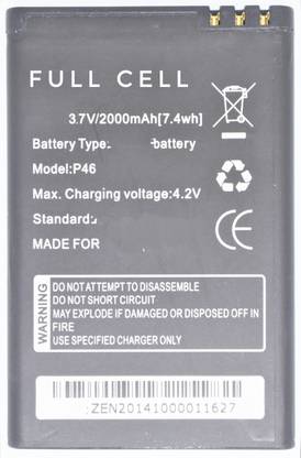 FULL CELL Mobile Battery For  Zen Zen P46 Elite
