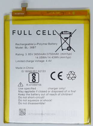 FULL CELL Mobile Battery For  Tecno Camon I Air 2+ / Tecno Camon I Click IN6 / Tecno Camon i2X / Tecno Camon 11 Pro CF8 / Tecno Camon CM CA6 / Tecno Camon i2 / Tecno Camon 11 / Tecno Camon i2 ID5A / Tecno ID3K / BL-36BT