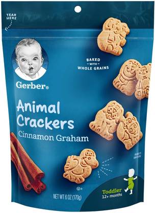 GERBER Animal Crackers, Cinnamon Graham Biscotti Biscuit