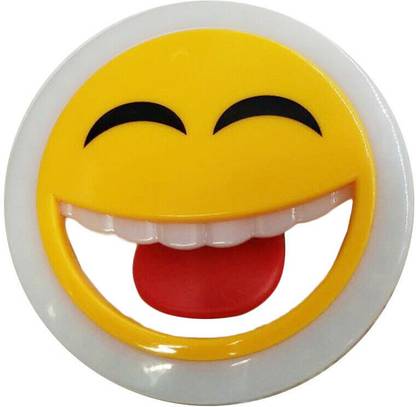 TECHGEAR SMILEY Emoji Round Clip On LED Phone Selfie Flash Fill Light for Android iPhone Flash