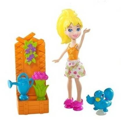 Polly Pocket Stick n Play Doll Flower Garden Polly