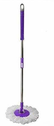 combika Combika Clip Lock Spin Mop Extendable Handle with Microfibre Refill – Stainless Steel with 360 Degree Roatating Pole (Multicolour) Pack of 2 Head and Refill