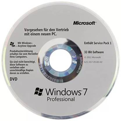 MICROSOFT Windows 7 Professional OEM SP1 64 Bit(DVD)