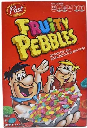 post Waffle Fruity Pebbles Sweetened Rice Cereas - 311g (11oz) Box