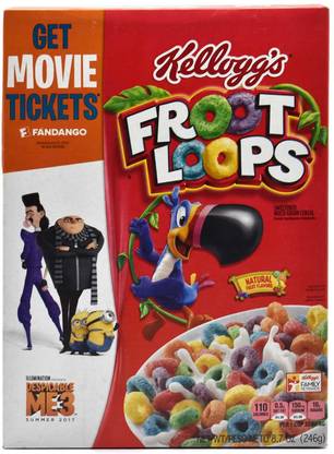 Kellogg's Froot Loops Sweetened Multi-Grain Cereal - 246g (8.7oz) Box