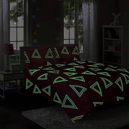 Miss & Chief Cotton Double Flat 144 TC Glow in the Dark Bedsheet