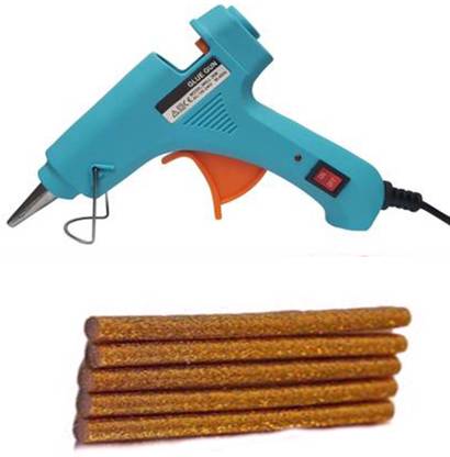 glun iwill Turquoise Glue gun with 5 golden stick (leak proof) Standard Temperature Corded Glue Gun
