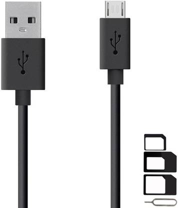 GoSale Cable Accessory Combo for Rage Magic 40BX, Rage Marvel, Rage Supremo 4.5 3G, Rage Magic Swift, Rage Attitude 4.0, Rage Trendy, Rage Octa One, Rage Grace, Rage Magic 40B High Speed Micro USB Charging Data Sync Cable 1 Meter With SIM Adapter