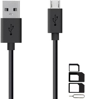 ShopReals Cable Accessory Combo for Adcom Ikon 4, Adcom A350, Adcom KitKat A54, Adcom A40, Adcom Thunder A500, Adcom KitKat A47, Adcom A35, Adcom A350i, Adcom A50 High Speed Micro USB Charging Data Sync Cable 1 Meter With SIM Adapter