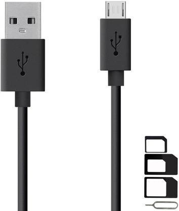 GoSale Cable Accessory Combo for Lenovo K8 Plus, Lenovo K8 Note, Lenovo P2, Lenovo K6 Power, Lenovo K6 Note, Lenovo K5 Note, Lenovo Phab 2 High Speed Micro USB Charging Data Sync Cable 1 Meter With SIM Adapter