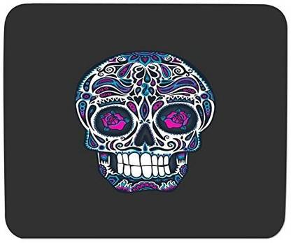 Bigmegamart Pink Flower Skull Mouse Pad, Speed-Type Precision Gaming Mouse Pad, Non Slip Base Mousepad