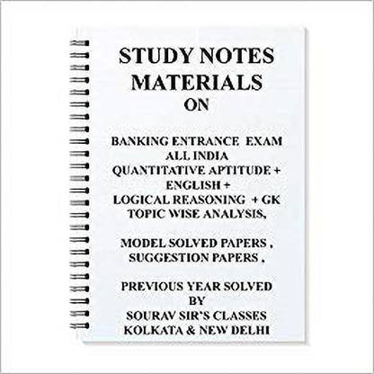 Study Material Notes For Banking Entrance Exam [ PACK OF 4 BOOKS ] With Logical Reasoning + Data Interpretation+ English+ Mathematics + Statistics Topic Wise