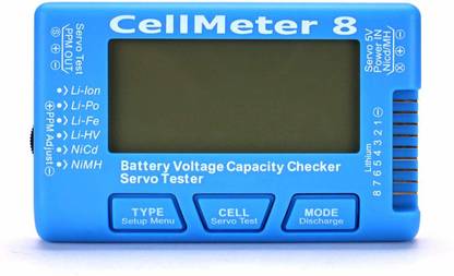 Gadget Hero's CellMeter 8 With Backlit Display & Servo Tester. 6-in-1 Digital Battery Tester