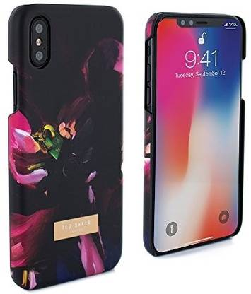 Ted Baker Back Cover for Loliva Mirror Folio Case For Apple Iphone X Impressionist Bloom, Black 886075054779