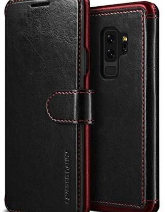 VRS Design Back Cover for Samsung Galaxy S9 Plus Layered Dandy Wallet Cover/Case - Black S9+