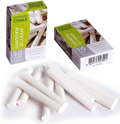 Mungyo White Chalk Dust Less (Set of 10 Boxes) Black Board Chalk