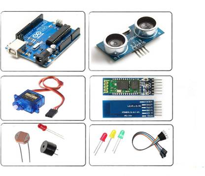 OLatus Arduino Uno R3 Kit with SG90 Servo Motor,Ultrasonic(HC-SR04)and HC-05 Wireless Bluetooth module Educational Electronic Hobby Kit