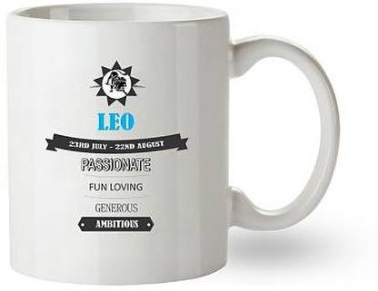 Caperlin Leo horoscope Coffee with Passionated ,Fun Loving ,Generous Printed Ceramic Coffee Mug