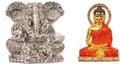 9facts God Ganesh Idol Statue & budha Dev Decorative Showpiece  -  5 cm