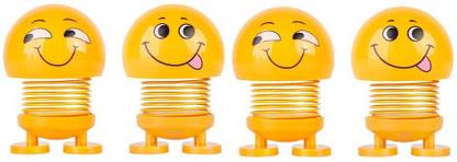 SWASTIK SYSTEMS Cute Spring Dancing Emoji Dolls Decorative Showpiece