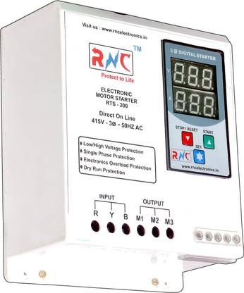 RNC Electronics Three Phase Digital Starter Rating 2-24 Amp RTS-200 MCB