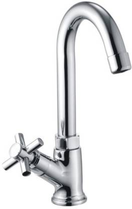 DRIZZLE Swan Neck Pillar Cock Corsa Brass Faucet Set