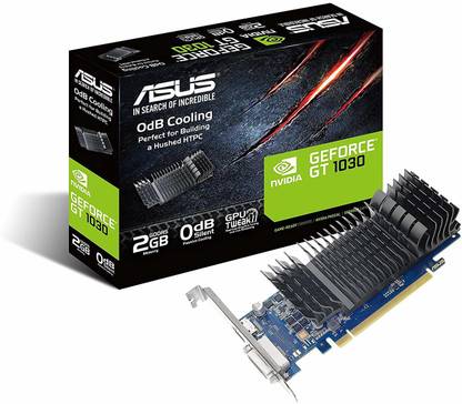ASUS GeForce Pascal GT 1030 2GB GDDR5 64bit GDDR5 2 GB NVIDIA Chipset 64 bit 612 MHz Graphics Card