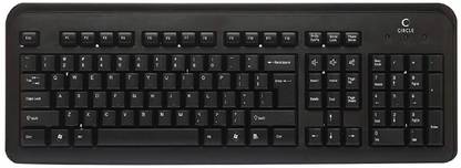 Circle Simple Keyboard Plus (USB + USB) Wired USB Standard Desktop Keyboard Compatible with Desktop, Laptop, Mac
