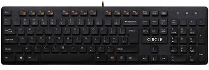 Circle C-23 Performer Keyboard (Black) Wired USB Standard Desktop Keyboard Compatible with Desktop, Laptop, Mac