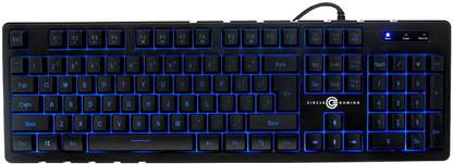 Circle Battle Pro LED 7 Colour Backlit Gaming Keyboard (Black) Wired USB Standard Gaming Keyboard Compatible with Desktop, Laptop, Mac