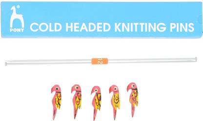 Pony Classic Aluminium Cold Headed Knitting Needle Pin Pair, Knitting Pin