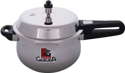 GARUDA OVERSEAS NRI STAINLESS STEEL PRESSURE COOKER,WITH ETB HEAVY BASE 5.5 L Outer Lid Induction Bottom Pressure Cooker