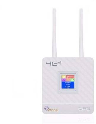 Winnet CPE-WIN10 4G LTE CPE WiFi Router 4G 3G 4G Router 2.4 GHz 150 Mbps Wifi Speed Dual Band External Antenna MiFi (Sim Based)
