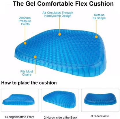 Sarveshver Gel Egg Rubber Sitter Cushion Soft Breathable Honeycomb Seat Back / Lumbar Support