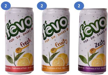 FEVO Combo Fruity, Fresh and Zesty - Tea and Fruit Based Drink 300 ml Can
