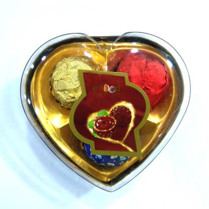 E Food Factory Heart Shape Chocolate box in 3 Pec Small Pack 38 Gm Caramels