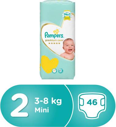 Pampers Premium Care Diapers, Size 2, Mini, 3-8 kg, Mid Pack, 46 Count - S