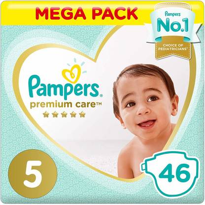 Pampers Premium Care Diapers, Size 5, Junior, 11-16 kg, Mega Pack, 46 Count - M