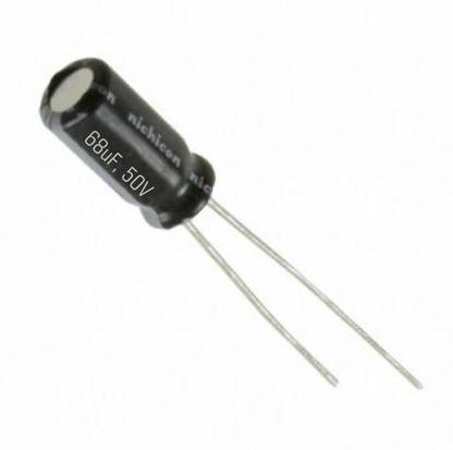 e4u 68uF, 50V 5mm Radial Aluminium Electrolytic Capacitor - 10 No's Electronic Components Electronic Hobby Kit