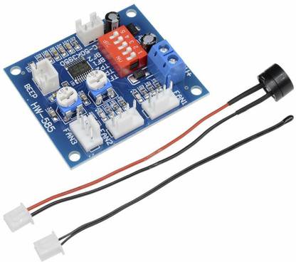 REES52 DC12V 5A PWM 4 Wires PC Fan Temperature Manumotive Speed Controller Module CPU High-Temperature Alarm with Buzzer and Probe for Arduino Heat Sink Temperature Sensor and Controller Electronic Hobby Kit