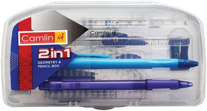 Camlin 2 in 1 Geometry and Pencil Box Set (Blue) Geometry Box