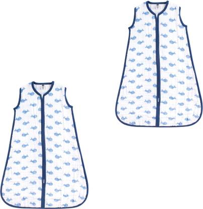 Hudson Baby Boy and Girl Muslin Sleeping Bag 2 Pack Blue Whale 6-12 Months Sleeping Bag